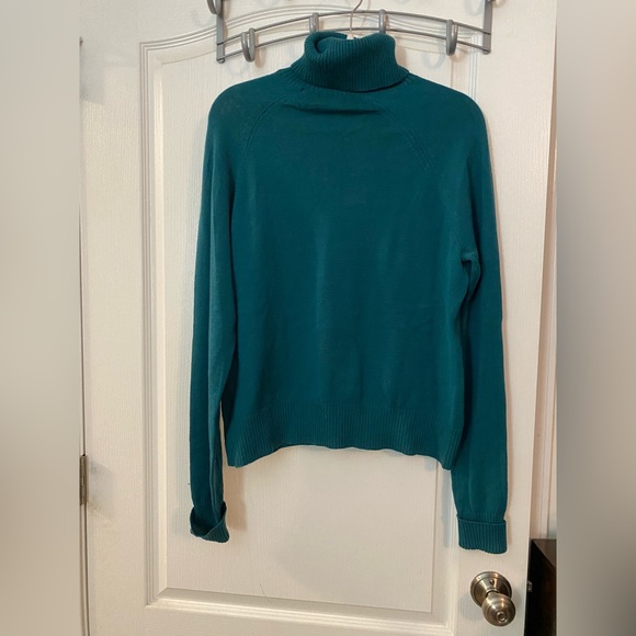 Banana Republic green merino wool turtleneck sweater size XL GUC - Picture 2 of 9